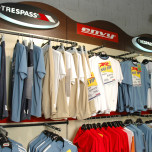 Trespass - vybavení obchodu, design obchodu