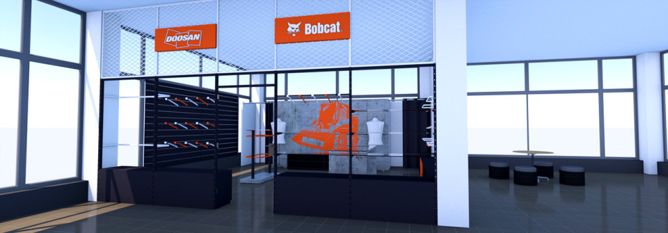 Bobcat - vybavení obchodu, design obchodu