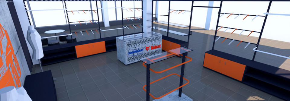 Bobcat - vybavení obchodu, design obchodu