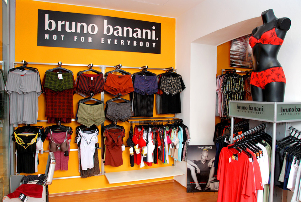 Bruno Banani - vybavení obchodu, design obchodu